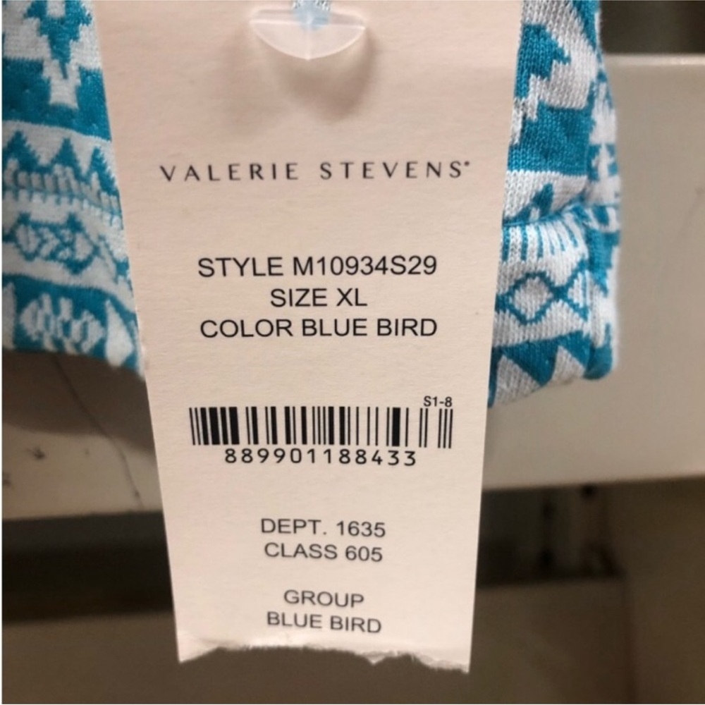 VALERIE STEVENS Bright SOUTHWEST Aztec Print Open Front CARDIGAN Sweater Size XL - Picture 7 of 12